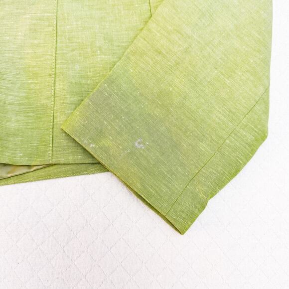 Lafayette 148 Linen Wool Blazer Green Size 12 - Picture 4 of 6